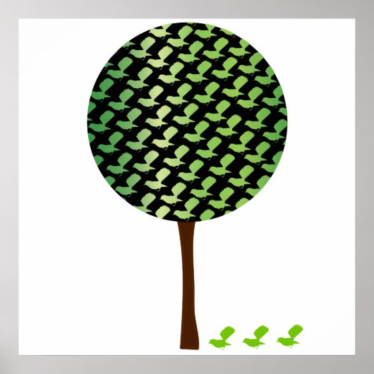 Individuell gestaltbare Vogelbaum-Bauweise Poster (Vorne)