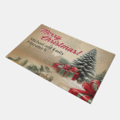 Individuell gestaltbare Weihnachtsbaum-Urlaubsszen Fußmatte (Schrägansicht)