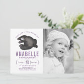 Individuell gestaltbares Cat Themed Foto Geburtsta Einladung (Stehend Vorderseite)