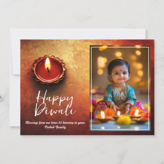 Individuell gestaltbares Festival der Lichter und Einladung (Vorderseite)