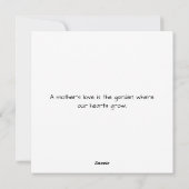 Individuell gestaltbares Foto zum Muttertag Feiertagskarte (Rückseite)