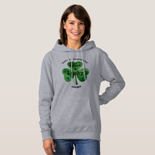 Individuell gestaltbares Happy St. Patrick's Day S Hoodie (Vorne ganz)