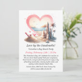 Individuell gestaltbares Valentinstag Beach Party Einladung (Stehend Vorderseite)