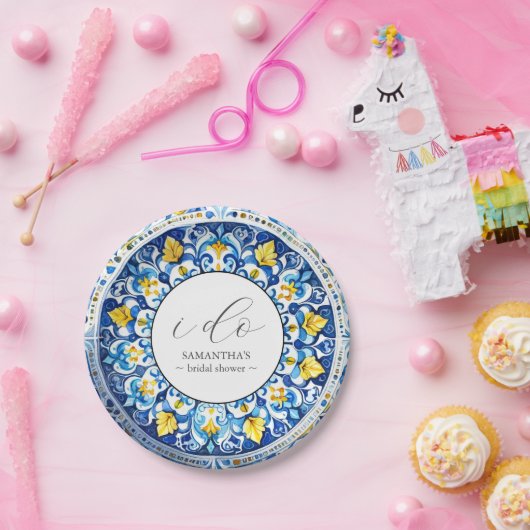 Individuell gestaltete Amalfi Coast Brautparty Pap Pappteller (Party)