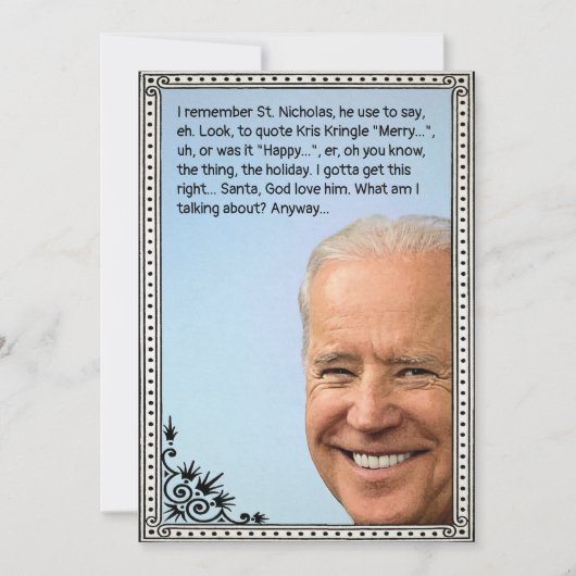 Individuell gestaltete Biden Holiday Card Feiertagskarte (Vorderseite)