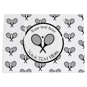 Individuell gestaltete Black & White Tennis Racket Große Geschenktüte