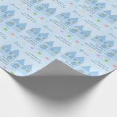 Individuell gestaltete blauzäune Zuhause Color Tul Geschenkpapier (Ecke)