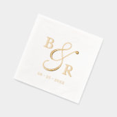 Individuell gestaltete Calligrafy Couple Names Ini Servietten Mit Folie (Links)