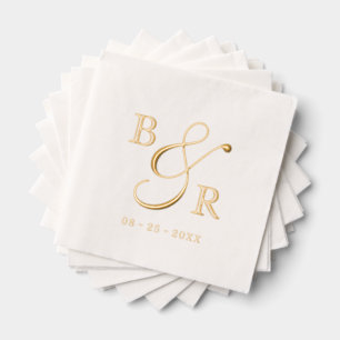 Individuell gestaltete Calligrafy Couple Names Ini Servietten Mit Folie