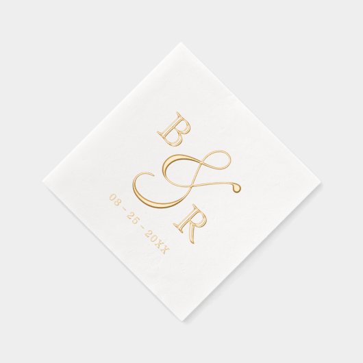 Individuell gestaltete Calligrafy Couple Names Ini Servietten Mit Folie (Rechts)