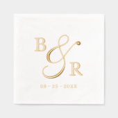 Individuell gestaltete Calligrafy Couple Names Ini Servietten Mit Folie (Vorderseite)