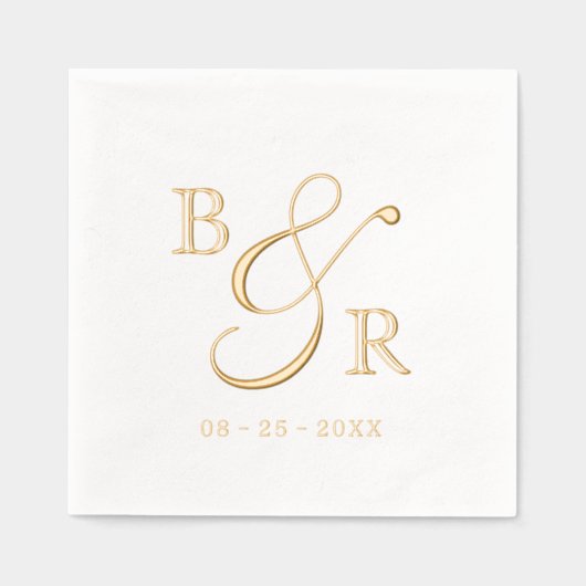 Individuell gestaltete Calligrafy Couple Names Ini Servietten Mit Folie (Vorderseite)