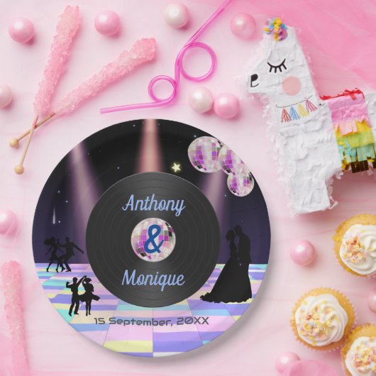 Individuell gestaltete Diskothek Pappteller (Party)