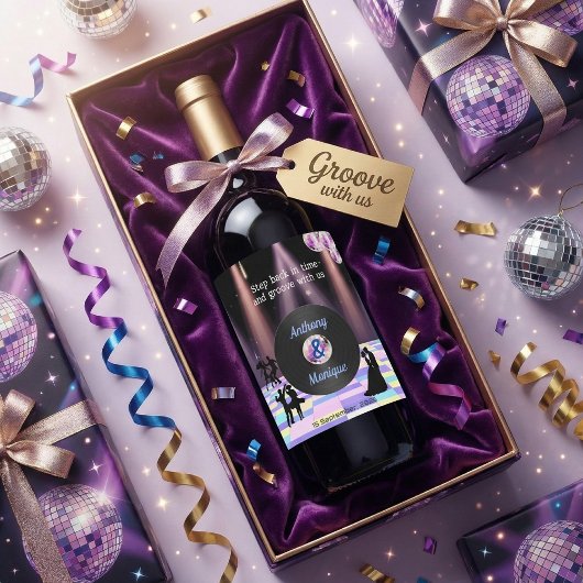 Individuell gestaltete Diskothek Weinetikett