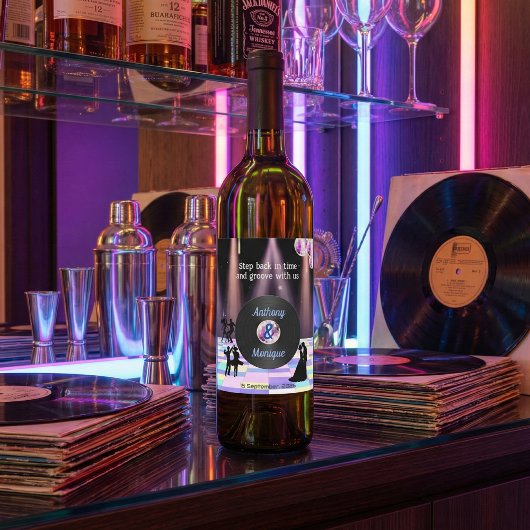 Individuell gestaltete Diskothek Weinetikett