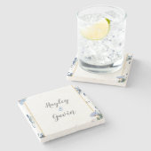 Individuell gestaltete Elegant English Watercolor  Steinuntersetzer (Seitenansicht)