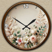 Individuell gestaltete Elegante Blumengarten Runde Wanduhr