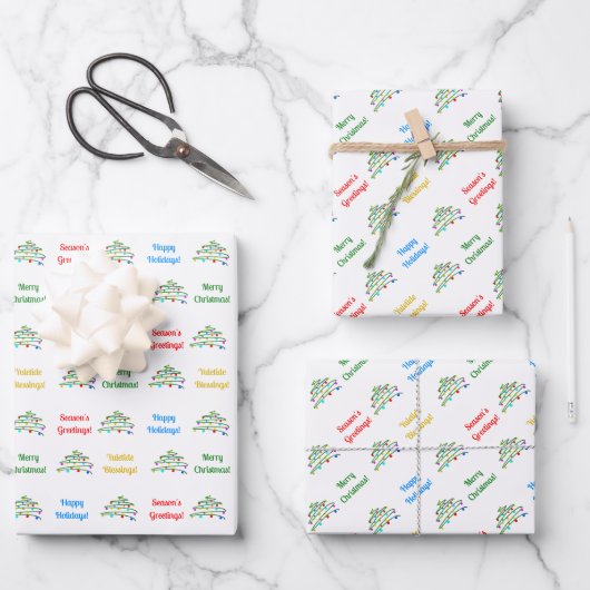 Individuell gestaltete Elegante "Frohe Weihnachten Geschenkpapier Set (Vorderseite)