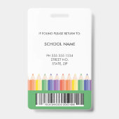 Individuell gestaltete farbenfrohe Barcode-ID für Ausweis (Rückseite)