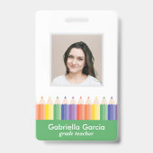 Individuell gestaltete farbenfrohe Barcode-ID für Ausweis (Vorderseite)