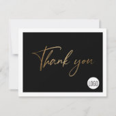 Individuell gestaltete Firmenlogos Social Gold Bla Dankeskarte (Vorderseite)