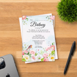 Individuell gestaltete Geburtstagsfrau - Klare Ein Acryleinladungen