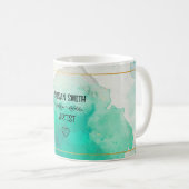 Individuell gestaltete grüne Aquarell abstrakt mod Kaffeetasse (VorderseiteRechts)