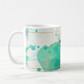 Individuell gestaltete grüne Aquarell abstrakt mod Kaffeetasse (Links)