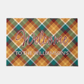 Individuell gestaltete Herbstfarben Kariertes Tart Fußmatte (Vorderseite)