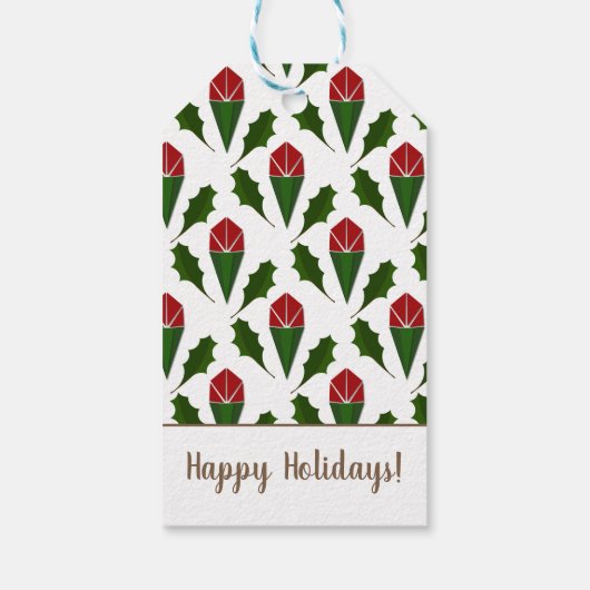 Individuell gestaltete, lebendige Rote Rosen, Art Geschenkanhänger (Rückseite)