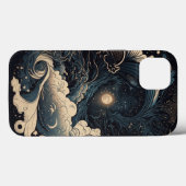 Individuell gestaltete Moonlit Sea Waves Fantasy Case-Mate iPhone Hülle (Rückseite (Horizontal))