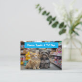 Individuell gestaltete Pet Shop Visitenkarte (Stehend Vorderseite)