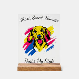 Individuell gestaltete Pop Art Dackel Acrylschild
