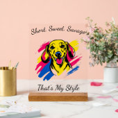 Individuell gestaltete Pop Art Dackel Acrylschild (Hochzeit)