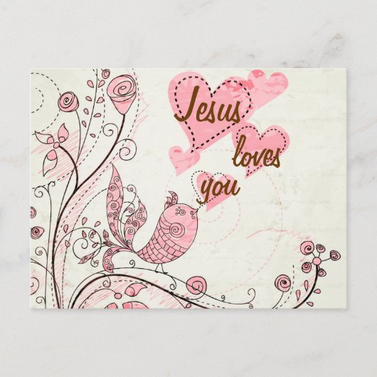 Individuell gestaltete Postkarte für Singvögel (Vorderseite)