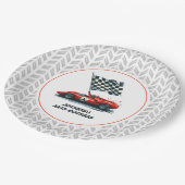 Individuell gestaltete Rennwagen für jedes Alter Pappteller (Schrägansicht)