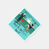 Individuell gestaltete Retro Cocktail Lounge Papie Serviette (Ecke)