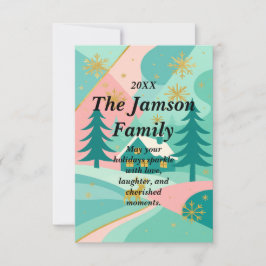 Individuell gestaltete Retro Holiday Card - farben RSVP Karte