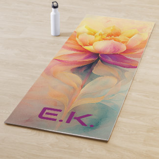 Individuell gestaltete, schicke florale Wasserfarb Yogamatte