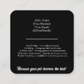 Individuell gestaltete Sitzplatzkarte Quadratische Visitenkarte (Rückseite)