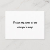 Individuell gestaltete Sitzplatzkarte Visitenkarte (Rückseite)