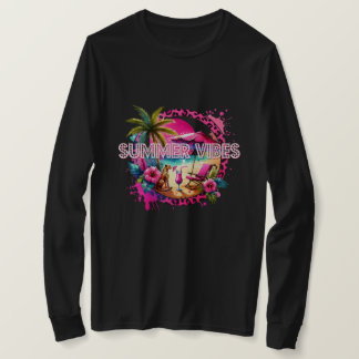 Individuell gestaltete Sommerfarben, rosa Leoparde T-Shirt