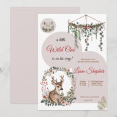 Individuell gestaltete Woodland Babydusche Einladung (Vorne/Hinten)