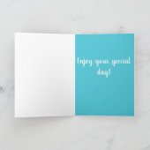 Individuell gestalteter englischer Bulldog Geburts Karte (Innenseite)