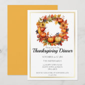 Individuell gestalteter Fall Wreath Erntedank Dinn Einladung (Vorne/Hinten)