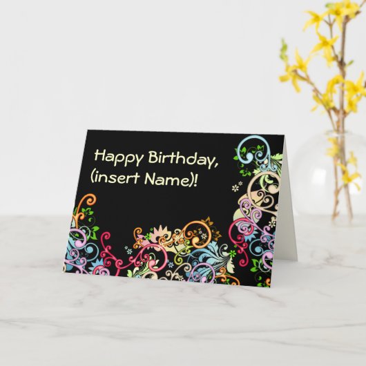 Individuell gestalteter Geburtstag Karte (Gelbe Blume)