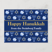 Individuell gestalteter Happy Hanukkah Blue Patter Postkarte (Vorderseite)