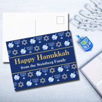 Individuell gestalteter Happy Hanukkah Blue Patter