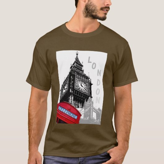 Individuell gestalteter Londoner Big Ben Clock Tow T-Shirt (Vorderseite)