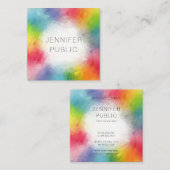 Individuell gestalteter, moderner Regenbogen Quadratische Visitenkarte (Vorne/Hinten)
